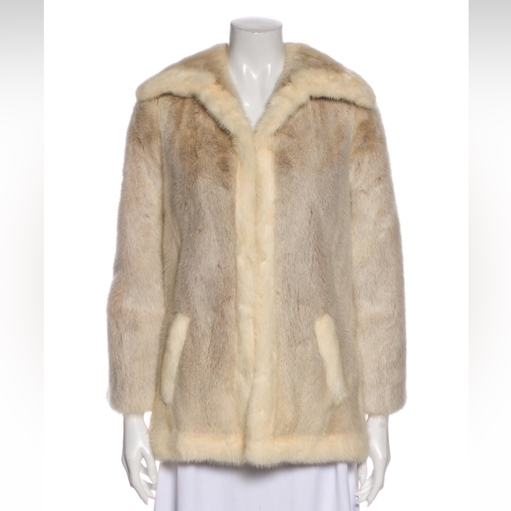 Mink Fur Coat Cream XS